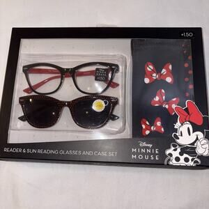 Disney Minnie Mouse Set 1 Reader, 1 Sun Reader, 2 Microfiber Cases +1.50 SEALED